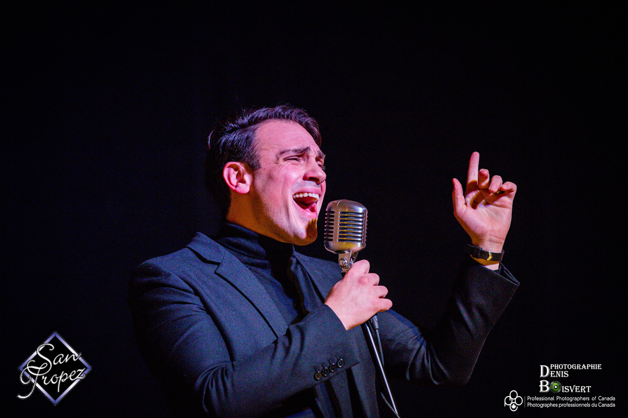 Mickael Casol singing at the San Tropez Winter Ball, December 17, 2016