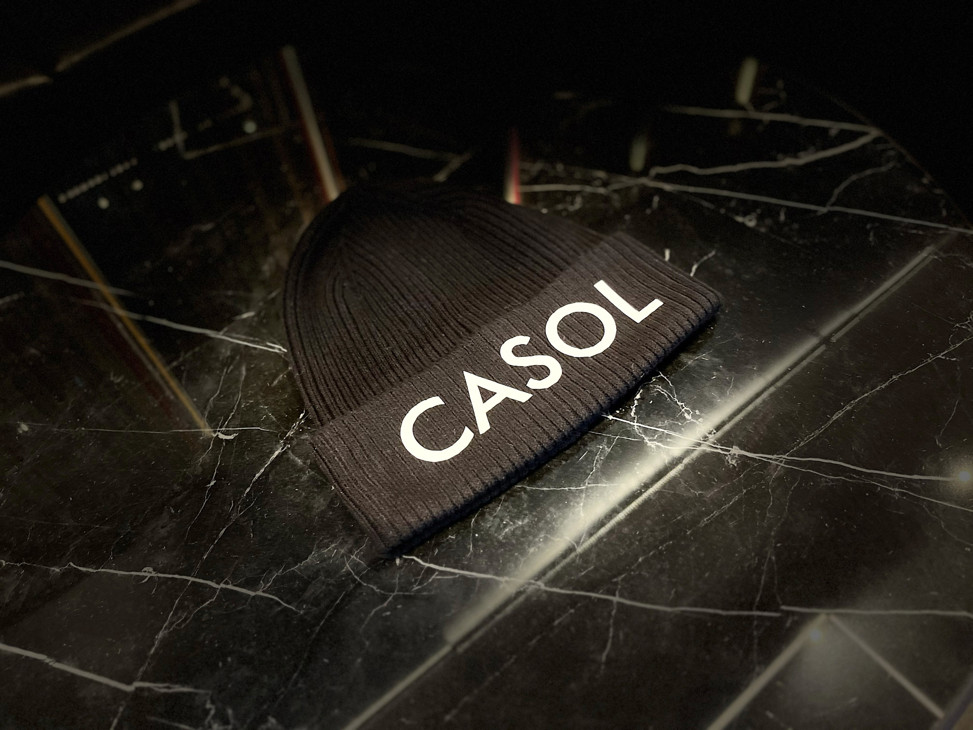 Casol Black Beanie Cotton Hat