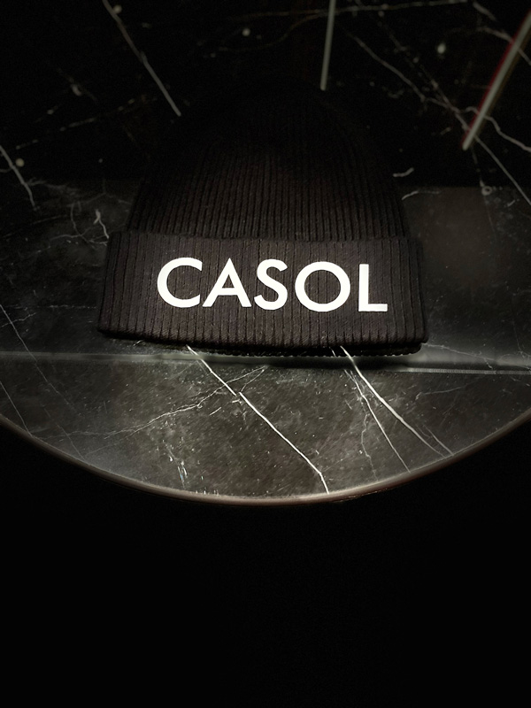 Casol Black Beanie Cotton Hat