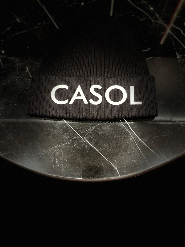 Casol Black Beanie Cotton Hat