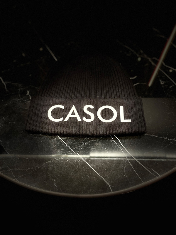 Casol Black Beanie Cotton Hat