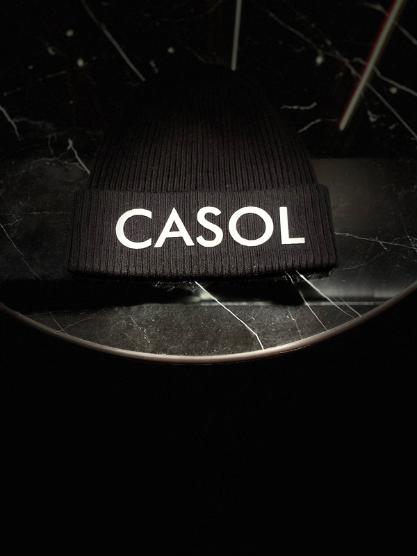 Casol Black Beanie Cotton Hat