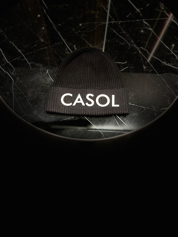 Casol Black Beanie Cotton Hat
