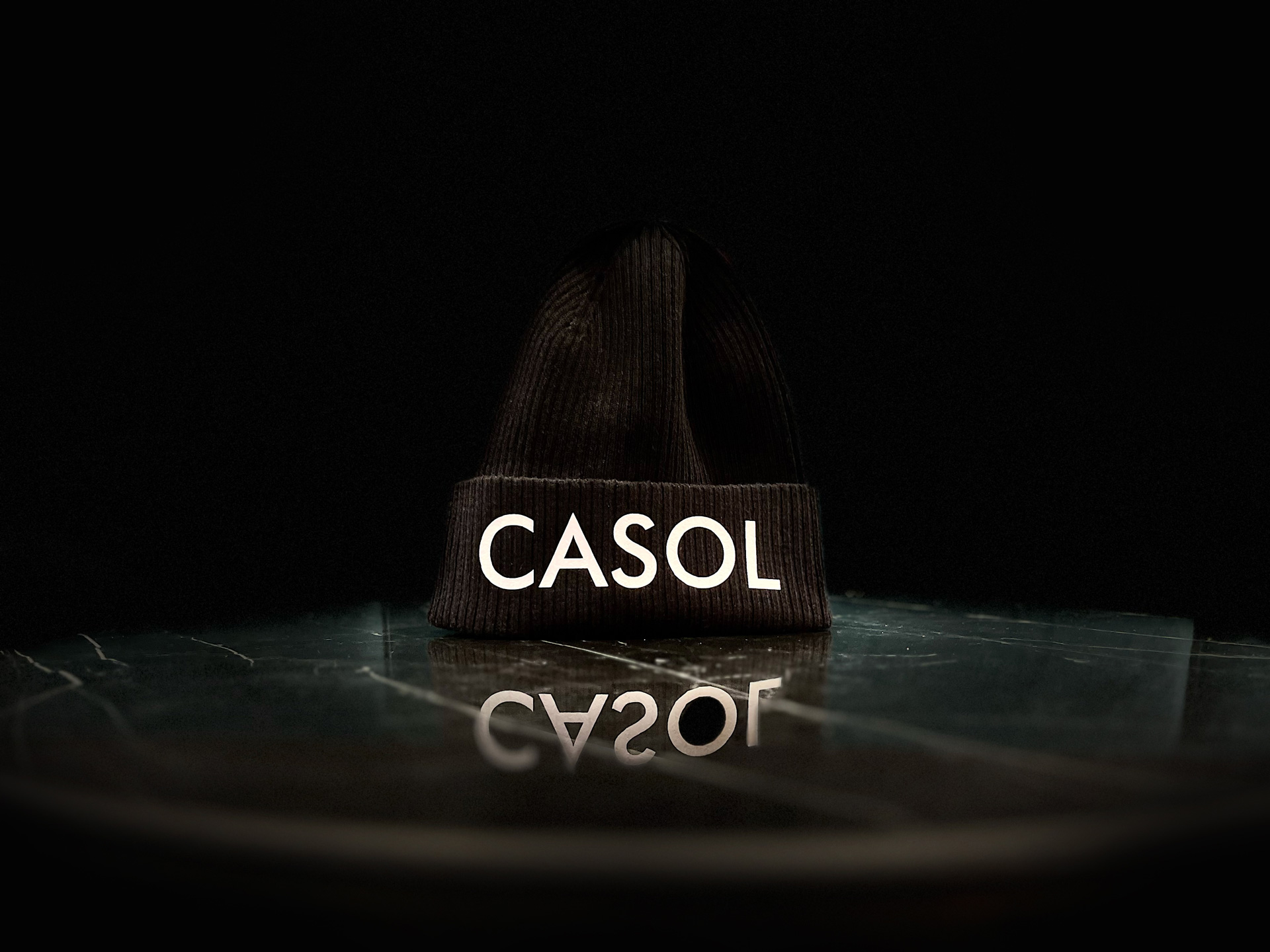 Casol Black Beanie Cotton Hat