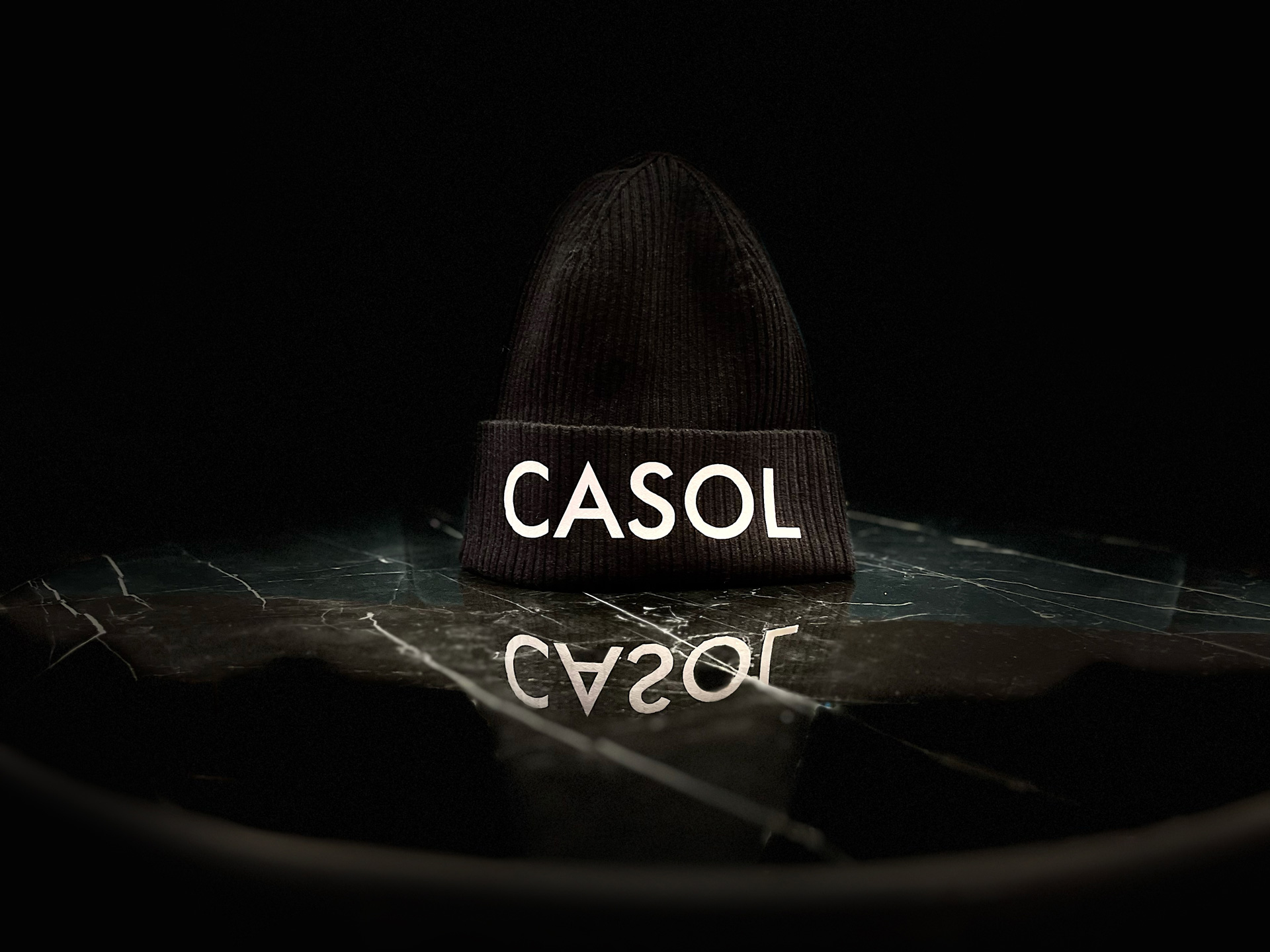 Casol Black Beanie Cotton Hat