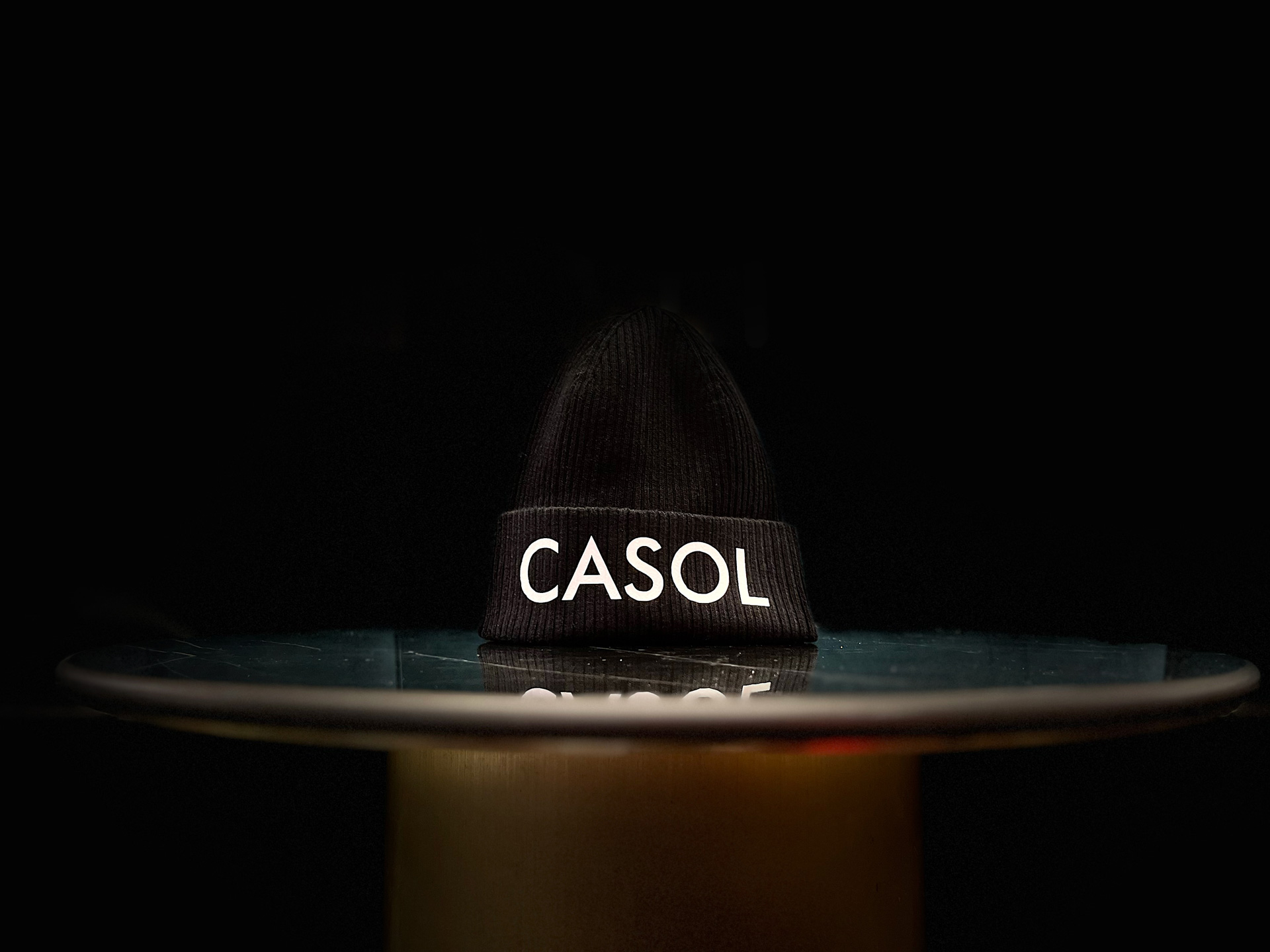 Casol Black Beanie Cotton Hat