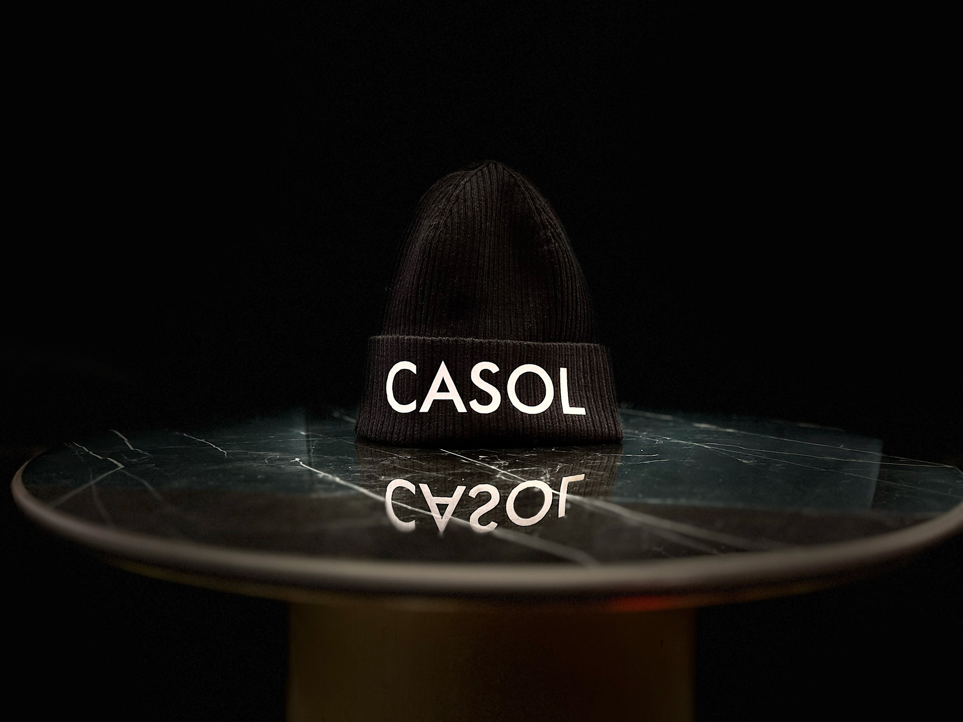 Casol Black Beanie Cotton Hat
