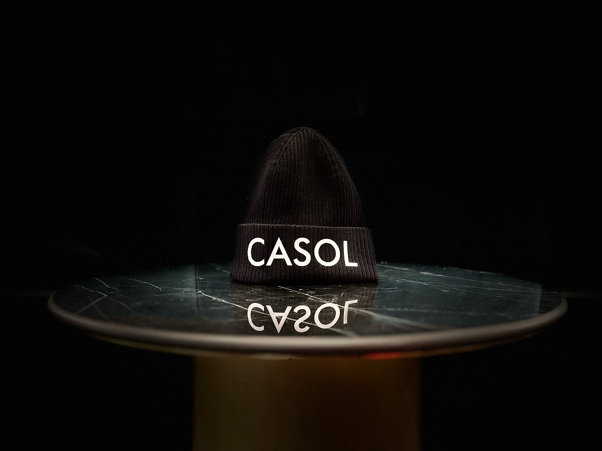 Casol Black Beanie Cotton Hat