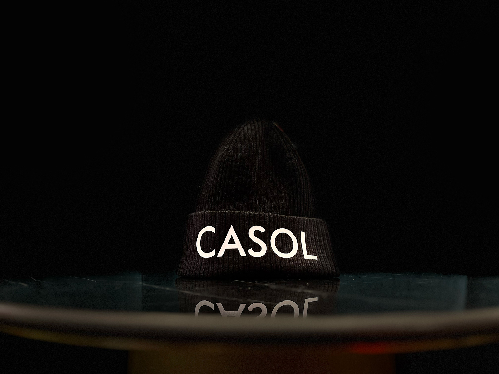 Casol Black Beanie Cotton Hat