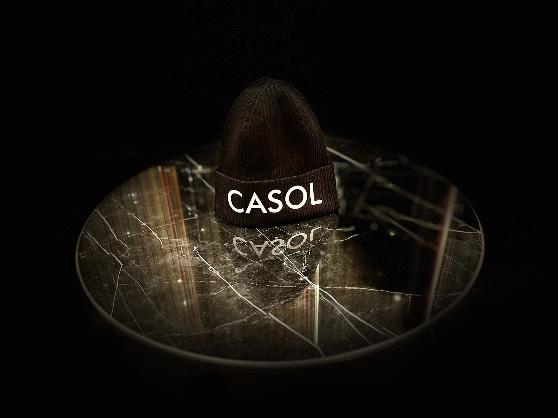 Casol Black Beanie Cotton Hat