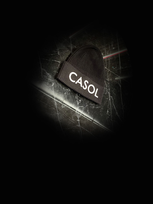 Casol Black Beanie Cotton Hat