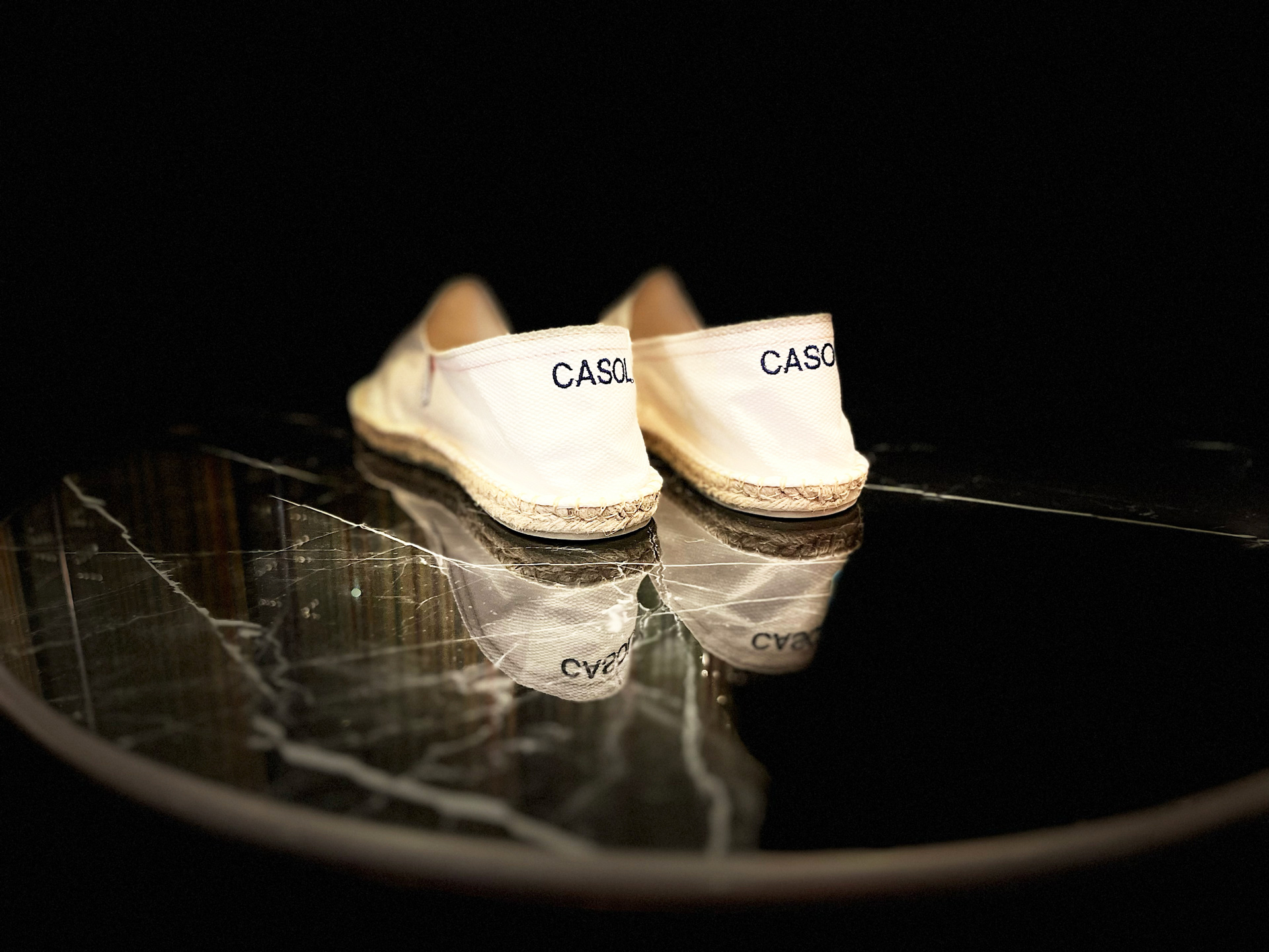 Casol x Payote Espadrilles - White and Navy Blue