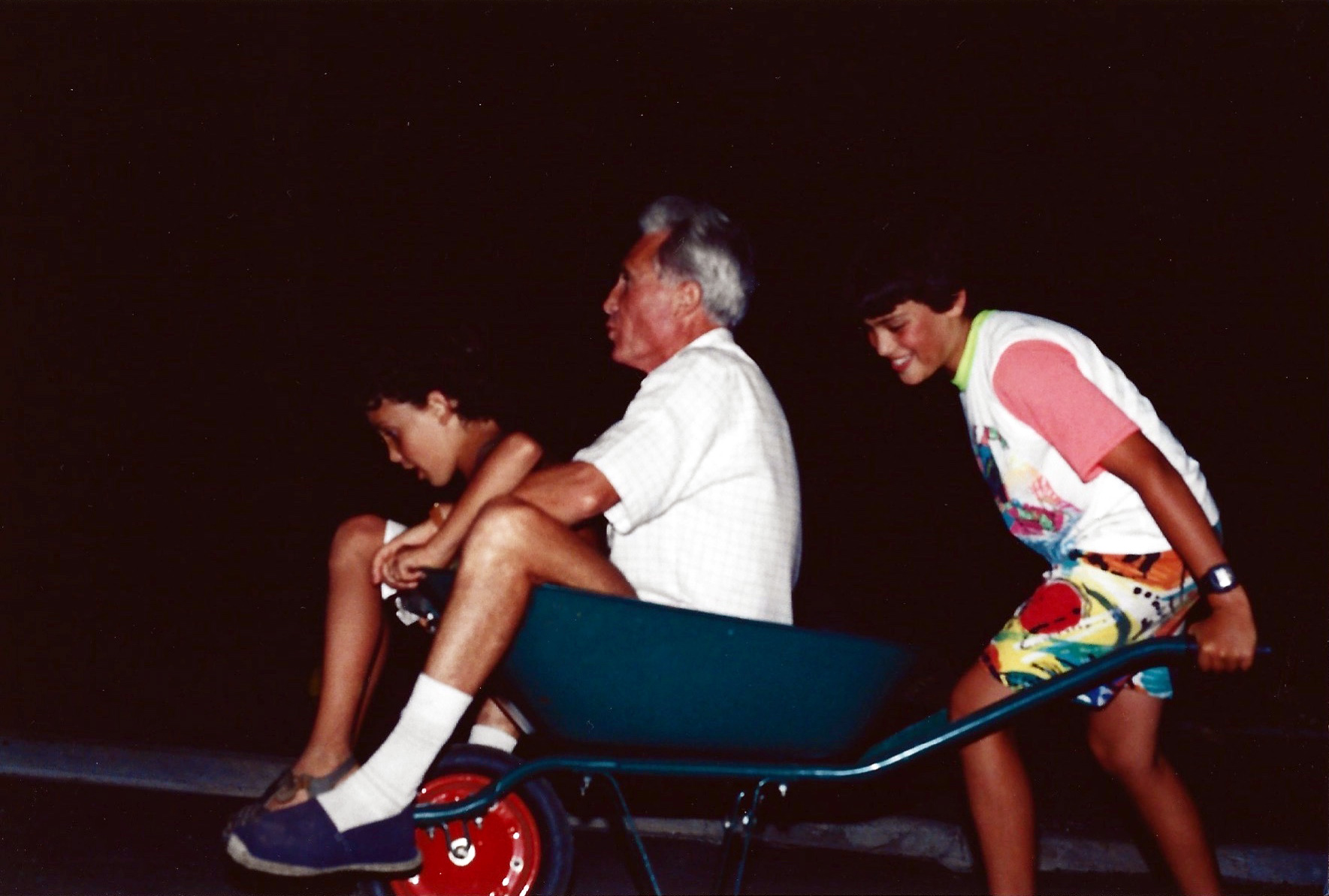 Nicolas, Papi Toinou, Mickael Casol, France Summer 1990