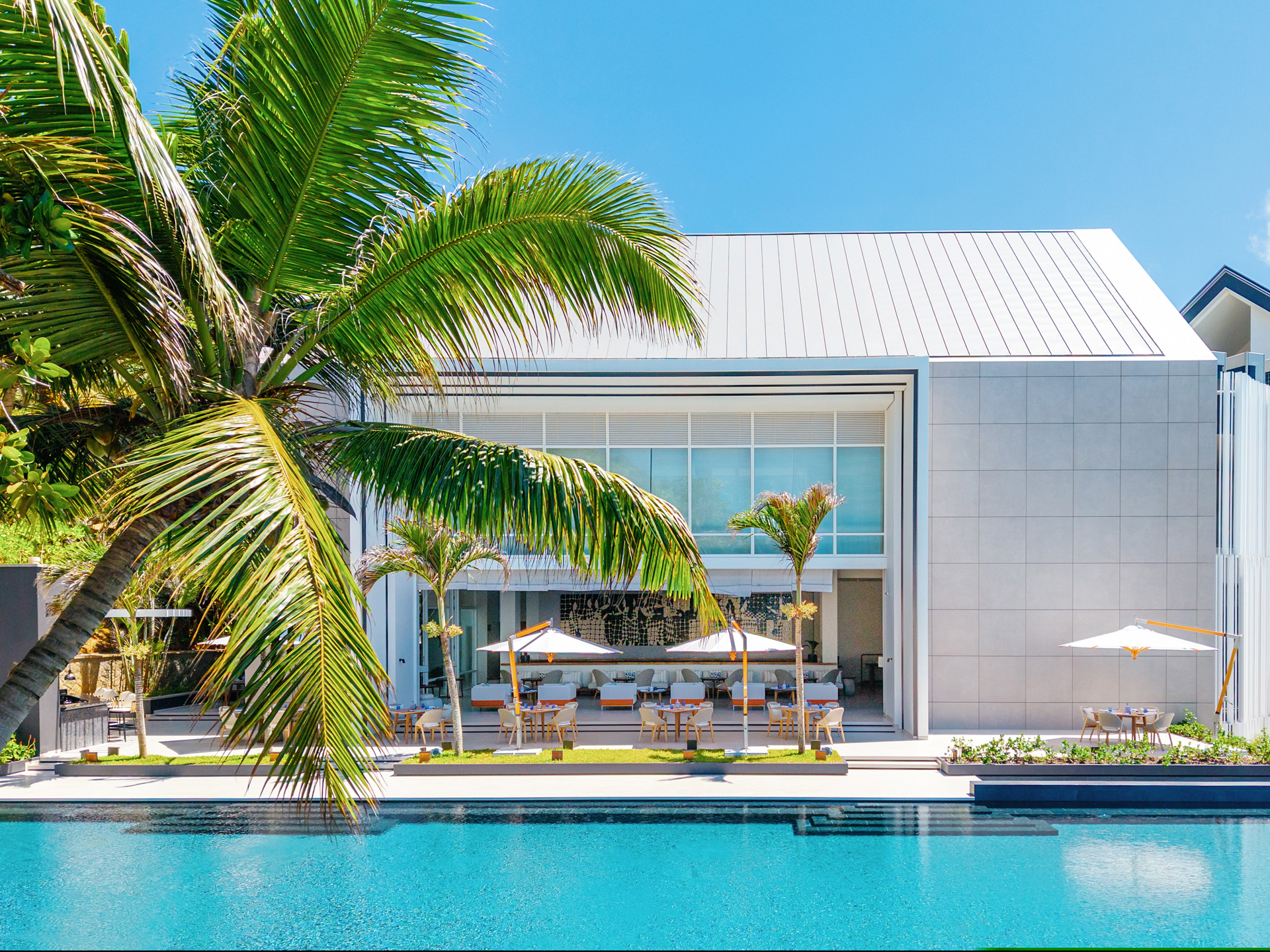 Restaurant at the Cheval Blanc Seychelles, Luxury Villas, Indian Ocean, Casol